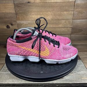 Nike Womens Size 9 Flyknit Zoom Fit Agility Running Shoes ‘Pink Pow’ 698616-602